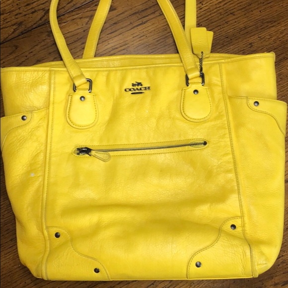 Coach Yellow Handbag - Picture 1 of 7